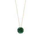 Green Round Solitaire 925 Silver Necklace | Velmé