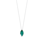 Green Marquise Solitaire 925 Silver Necklace | Velmé