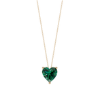 Green Heart Solitaire 925 Silver Necklace | Velmé