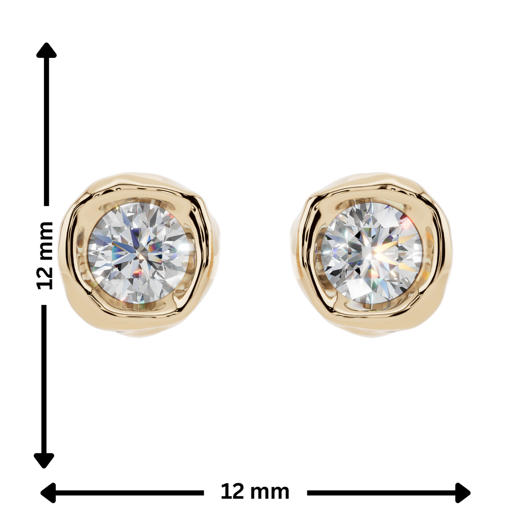 Classic Round Solitaire Fluide Earrings | Velmé