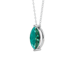 Green Marquise Solitaire 925 Silver Necklace | Velmé