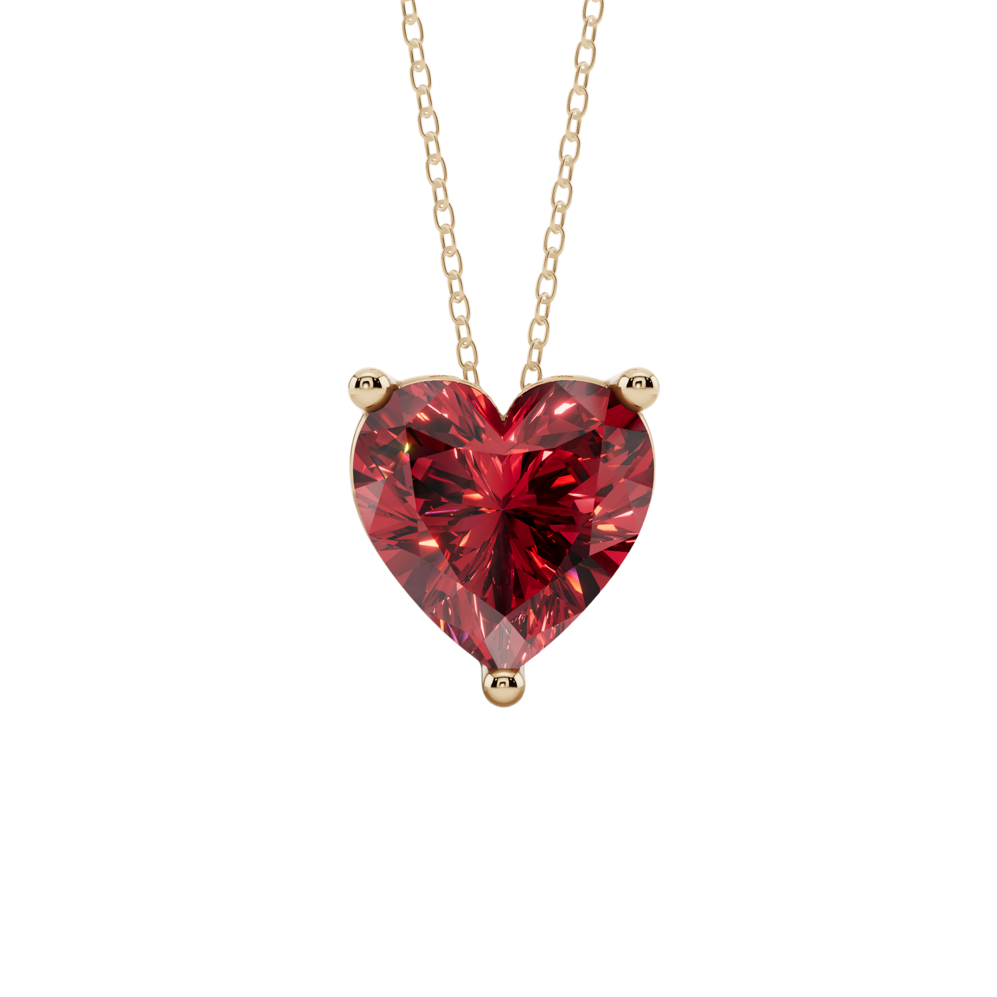 Red Heart Solitaire 925 Silver Necklace | Velmé