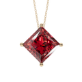Red Princess Solitaire 925 Silver Necklace | Velmé