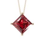 Red Princess Solitaire 925 Silver Necklace | Velmé