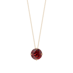 Red Round Solitaire 925 Silver Necklace | Velmé