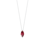 Red Marquise Solitaire 925 Silver Necklace | Velmé