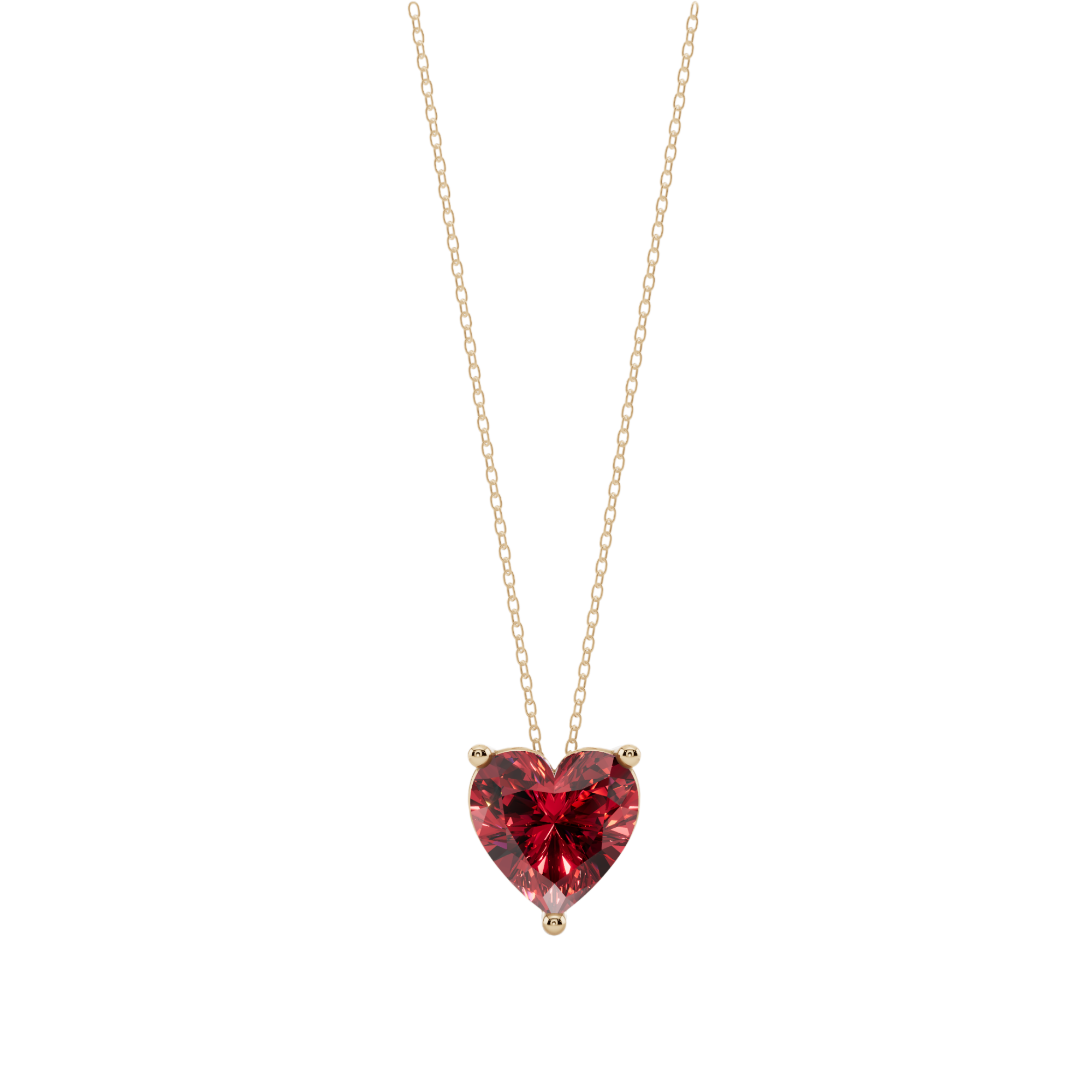 Red Heart Solitaire 925 Silver Necklace | Velmé