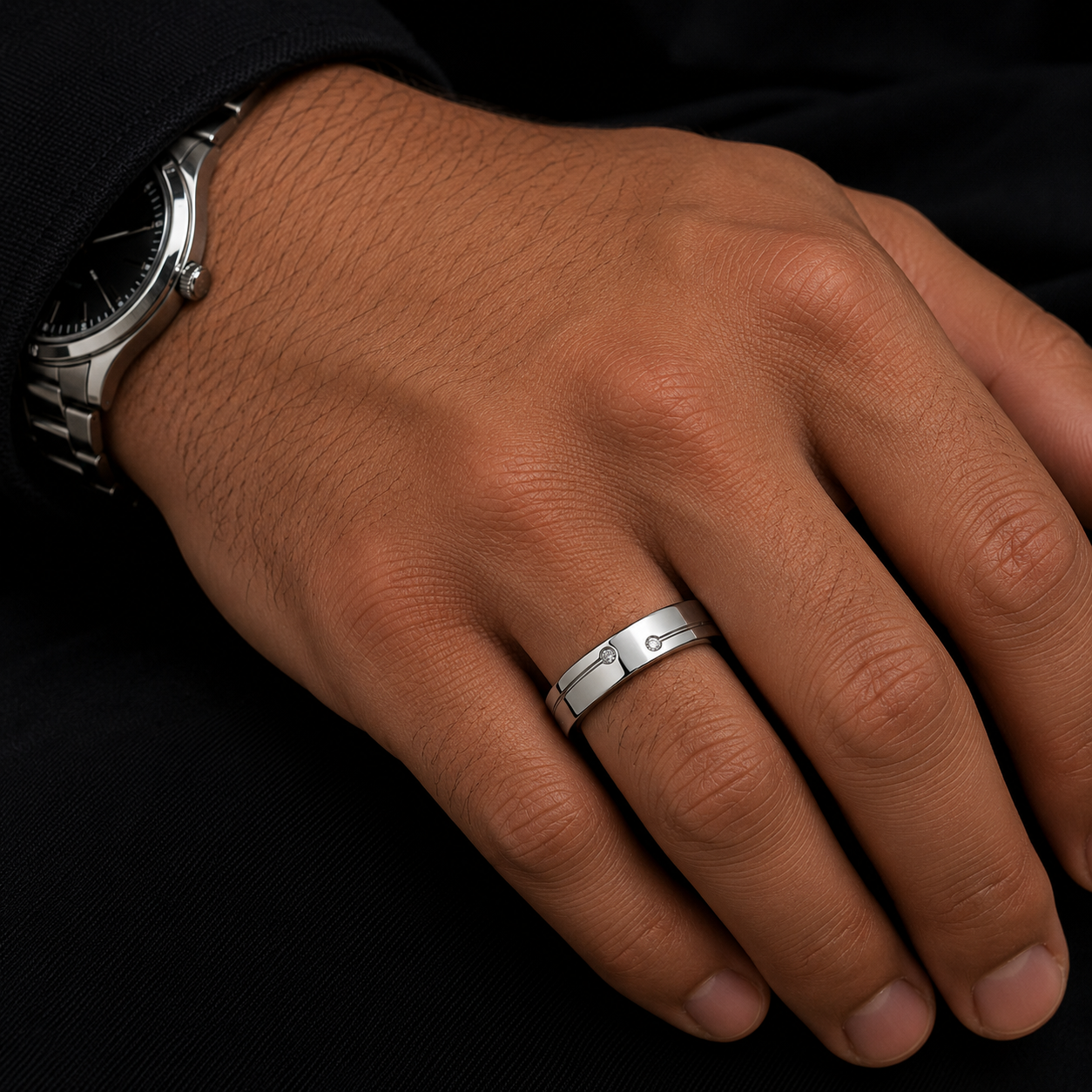 Dual Stone Men’s 925 Silver Ring | Velmé