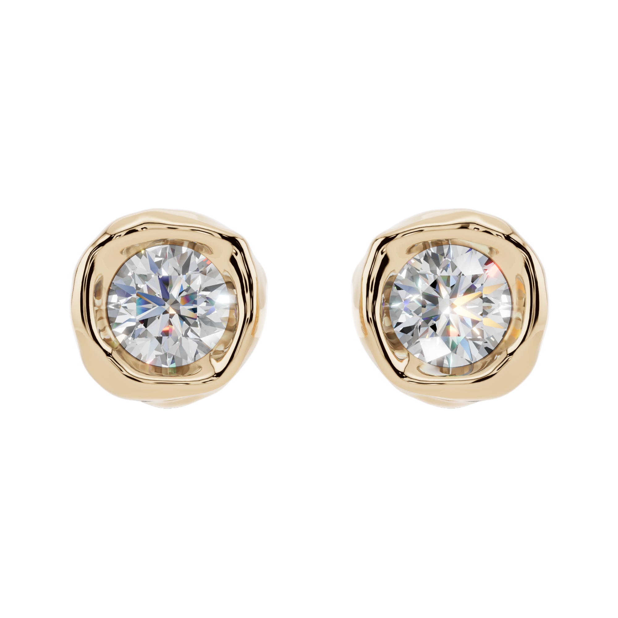 Classic Round Solitaire Fluide Earrings | Velmé