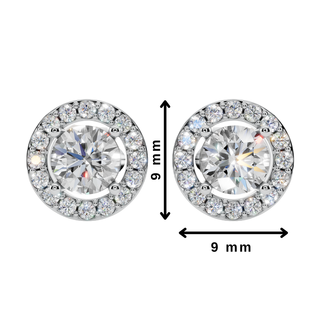 Classic Halo Solitaire Round Earrings | Velmé