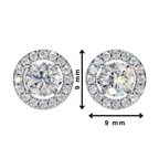 Classic Halo Solitaire Round Earrings | Velmé