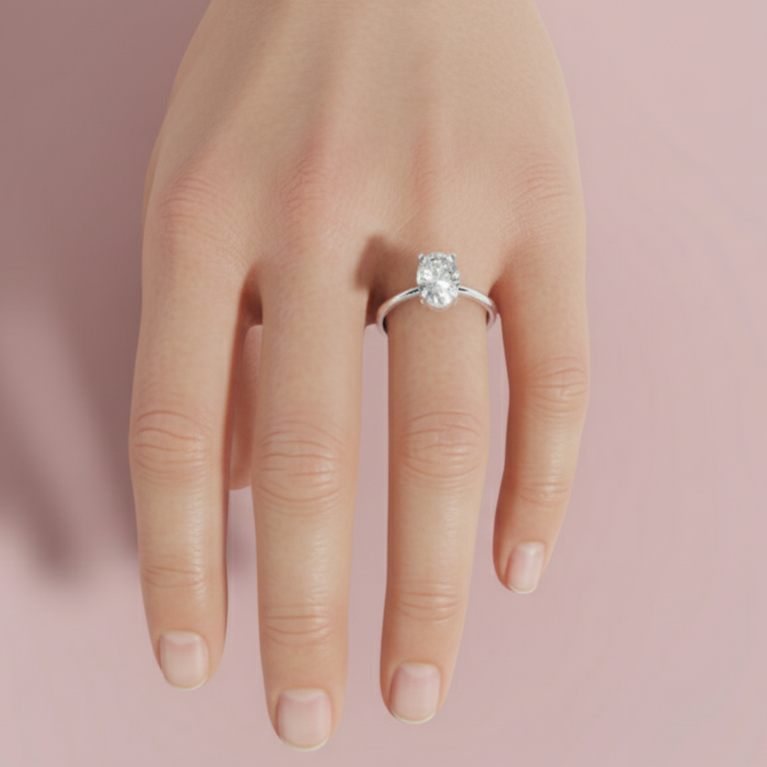 Elegant Oval Brilliance 925 Pure Silver Ring My Store