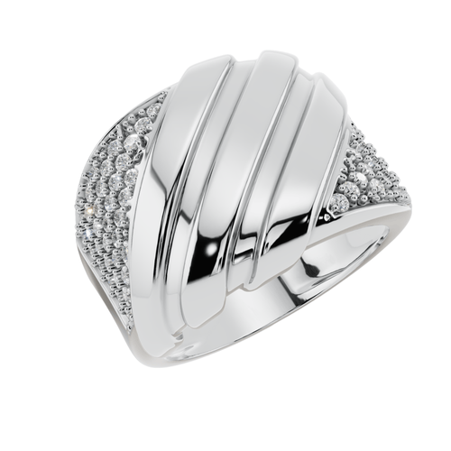 VELMÉ Apex 925 Silver Men’s Pavé Statement Ring | Velmé