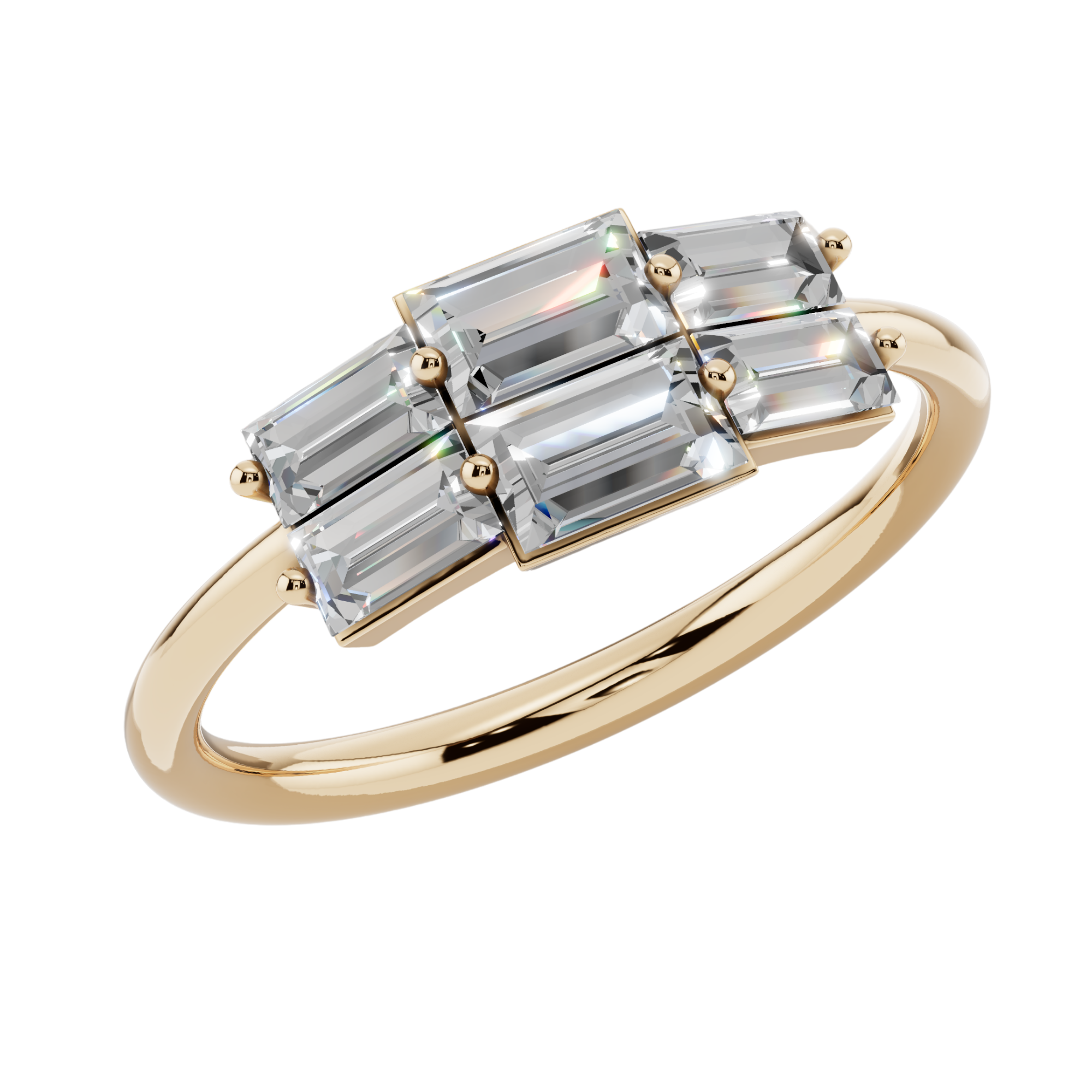 Radiant Baguette Light Ring | 925 Sterling Silver | Velmé