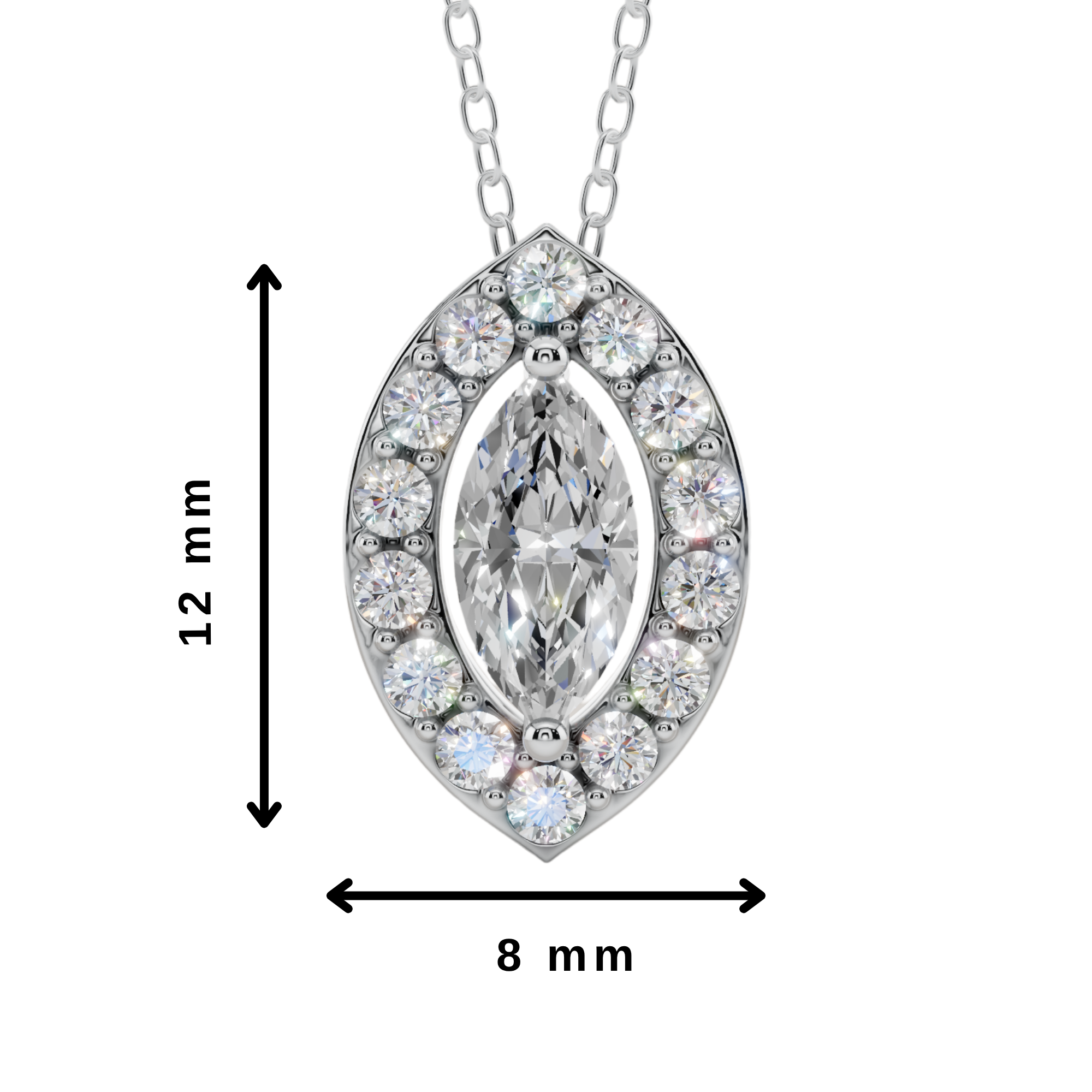 Halo Marquise Pendant Necklace | Velmé