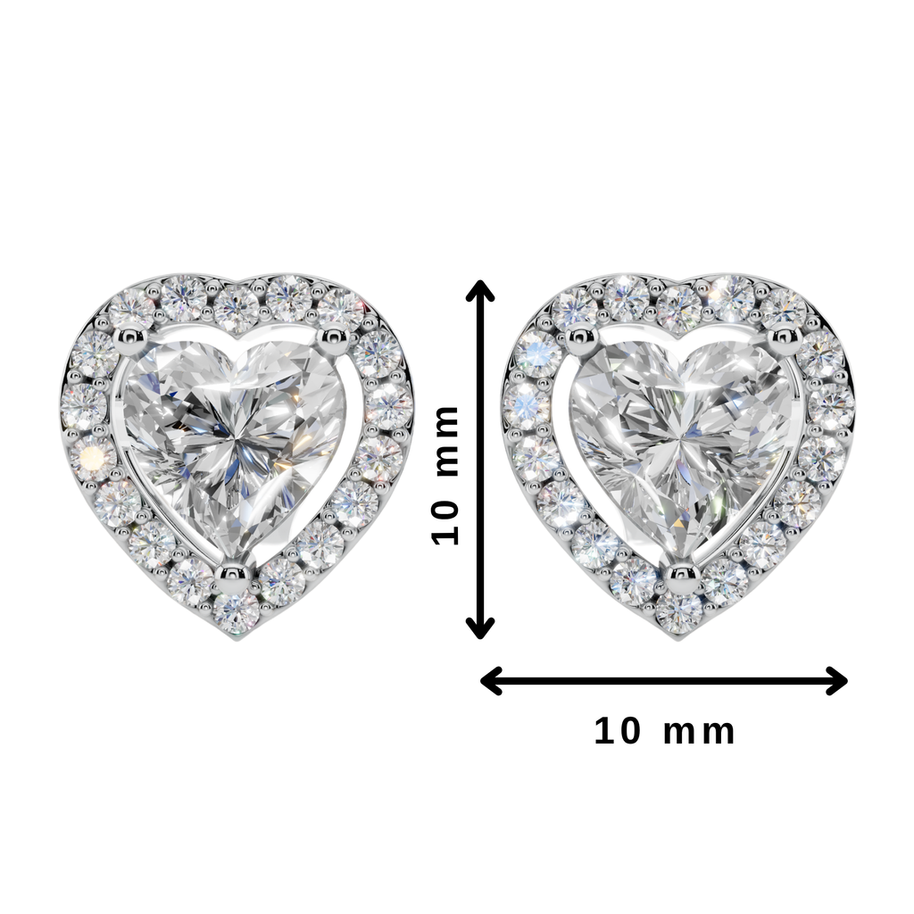 Classic Halo Solitaire Heart Earrings | Velmé