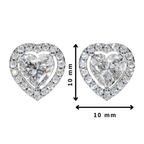Classic Halo Solitaire Heart Earrings | Velmé