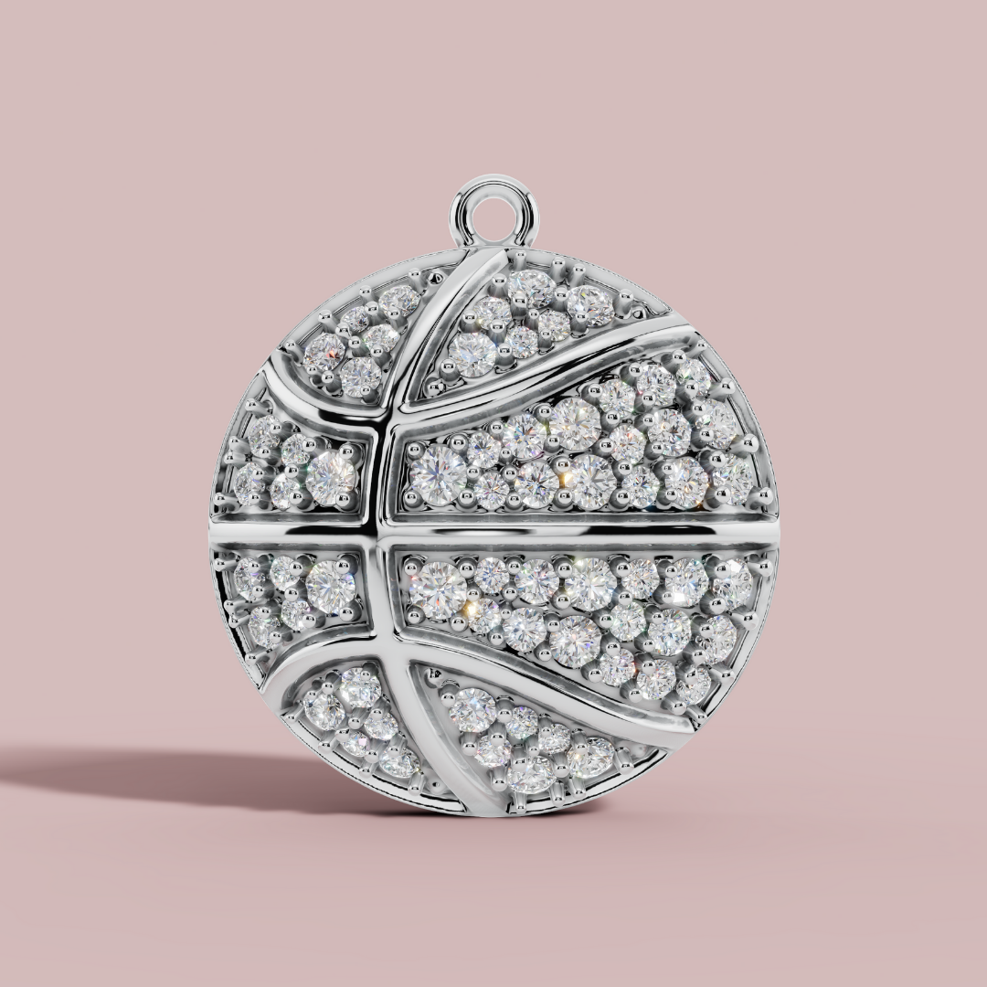 The Basketball 925 Pure Silver Charm Necklace My Store