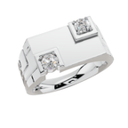 VELMÉ Duo 925 Silver Men’s Diamond-Style Statement Ring | Velmé