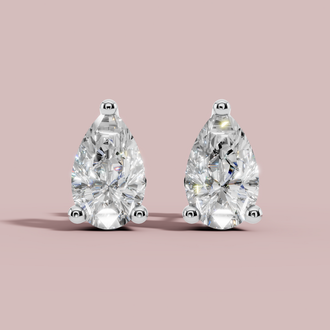 Classic Pear 925 Pure Silver Stud Earrings My Store