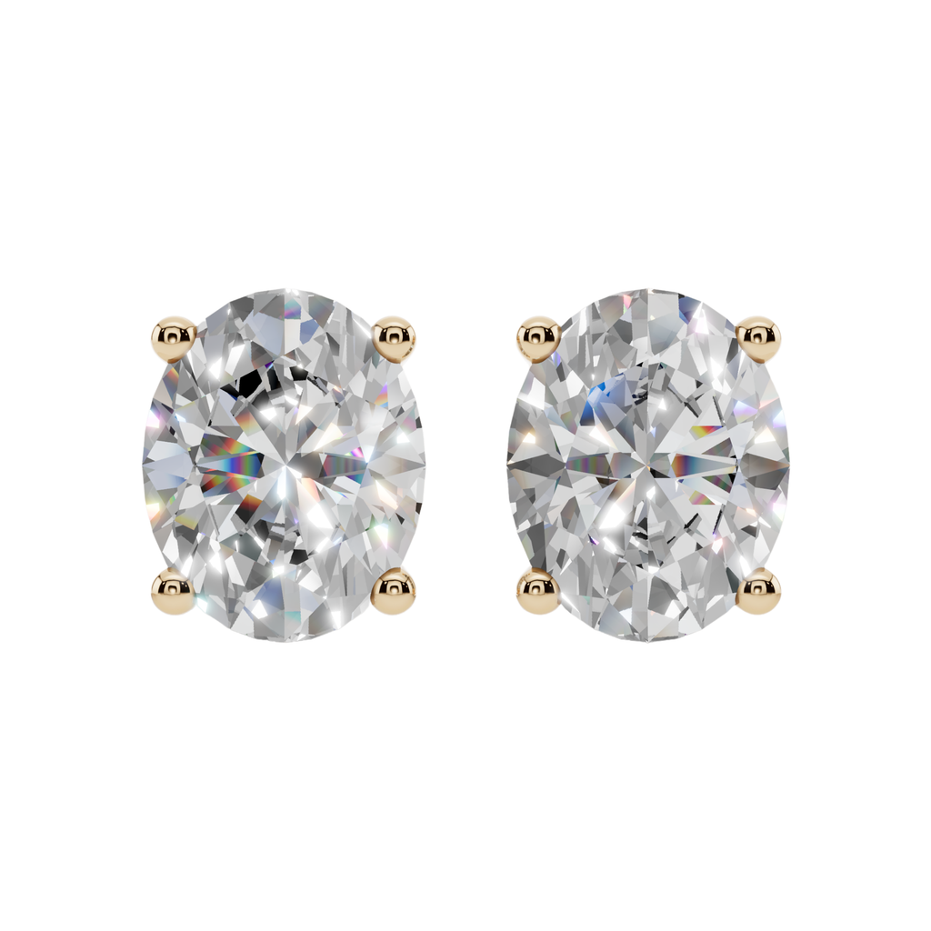 Sophisticated Oval Solitaire 925 Silver Studs | Velmé