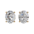 Sophisticated Oval Solitaire 925 Silver Studs | Velmé