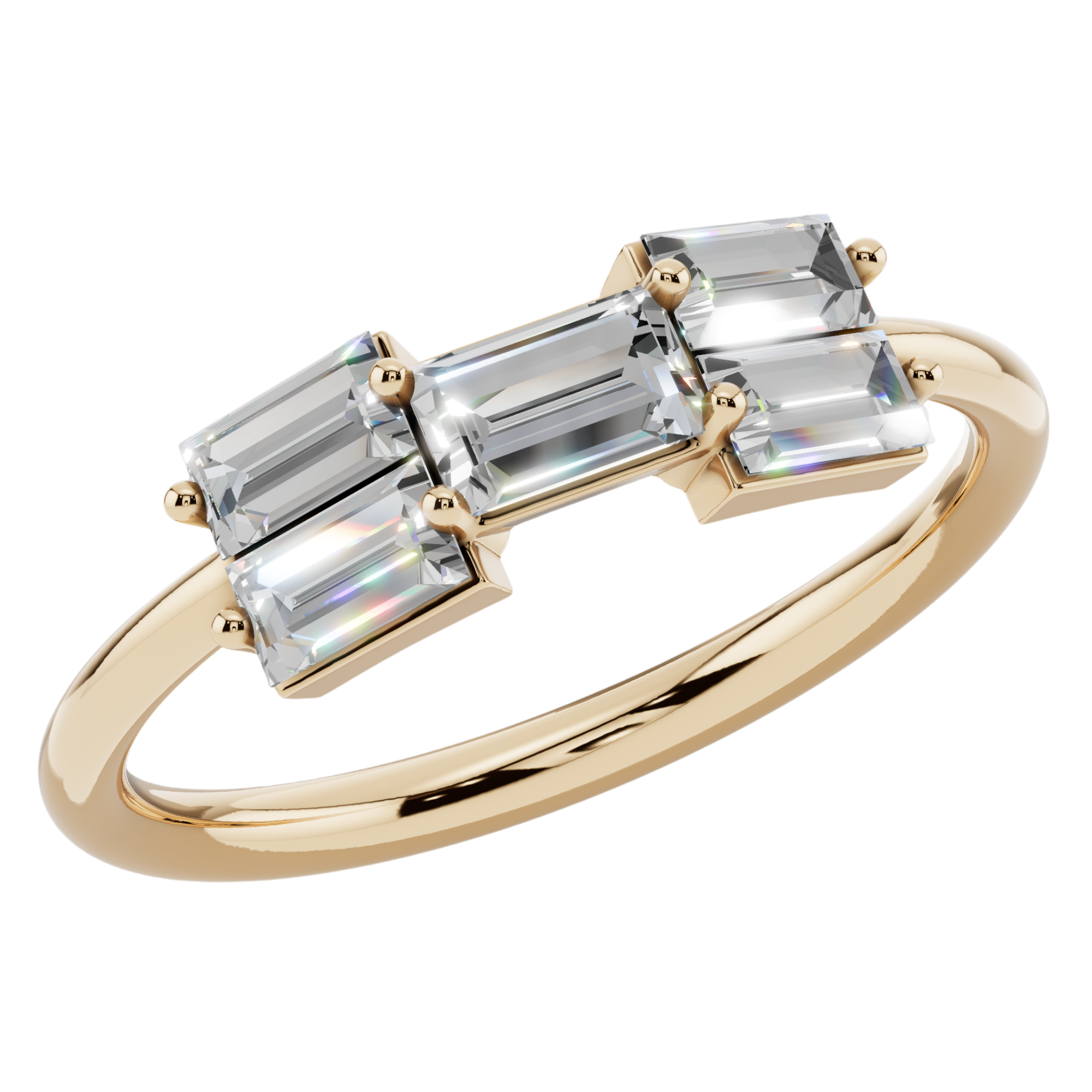 Linear Baguette Light Ring | 925 Sterling Silver | Velmé