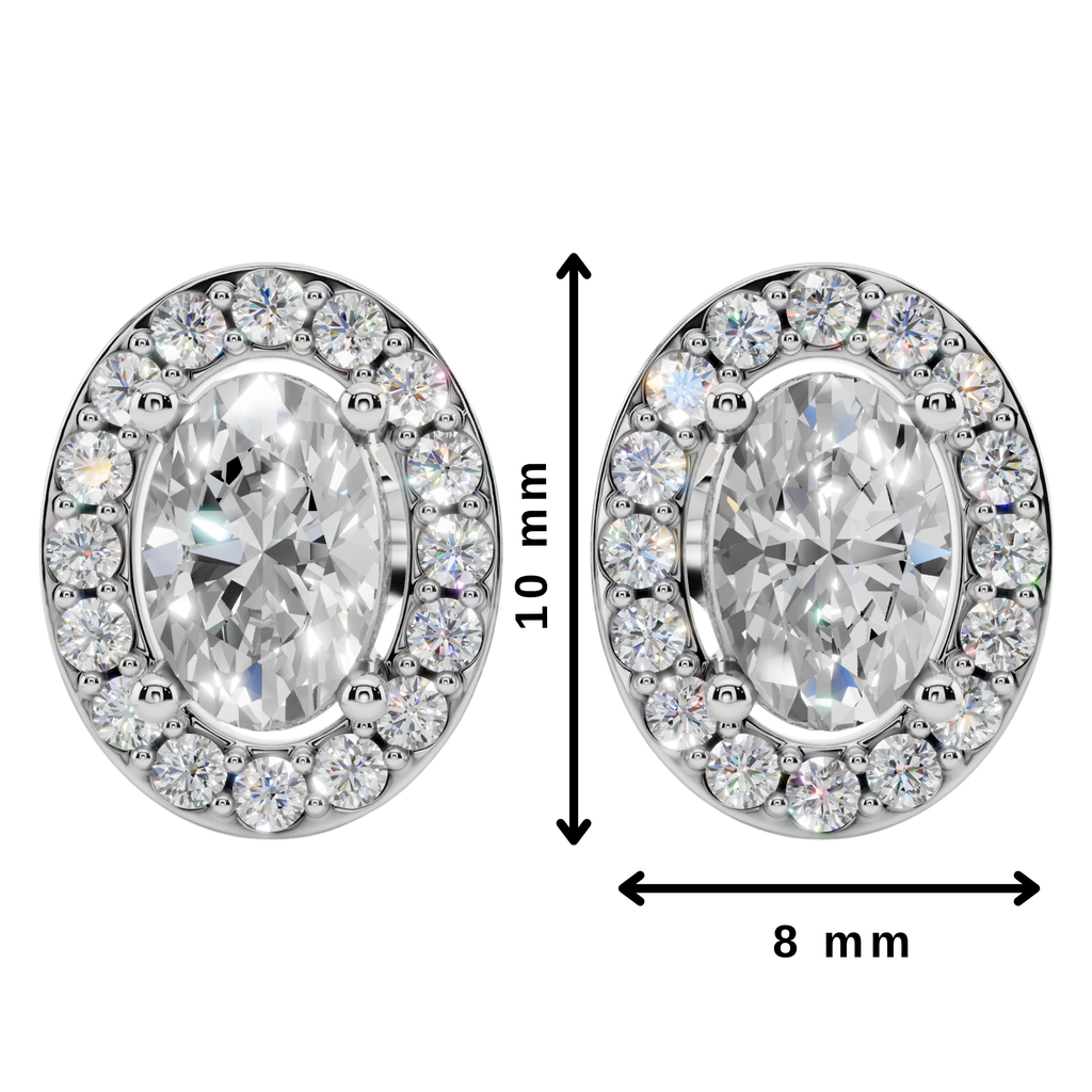 Classic Halo Solitaire Oval Earrings | Velmé