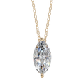 Graceful Marquise Solitaire 925 Silver Necklace | Velmé