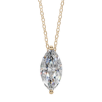 Graceful Marquise Solitaire 925 Silver Necklace | Velmé