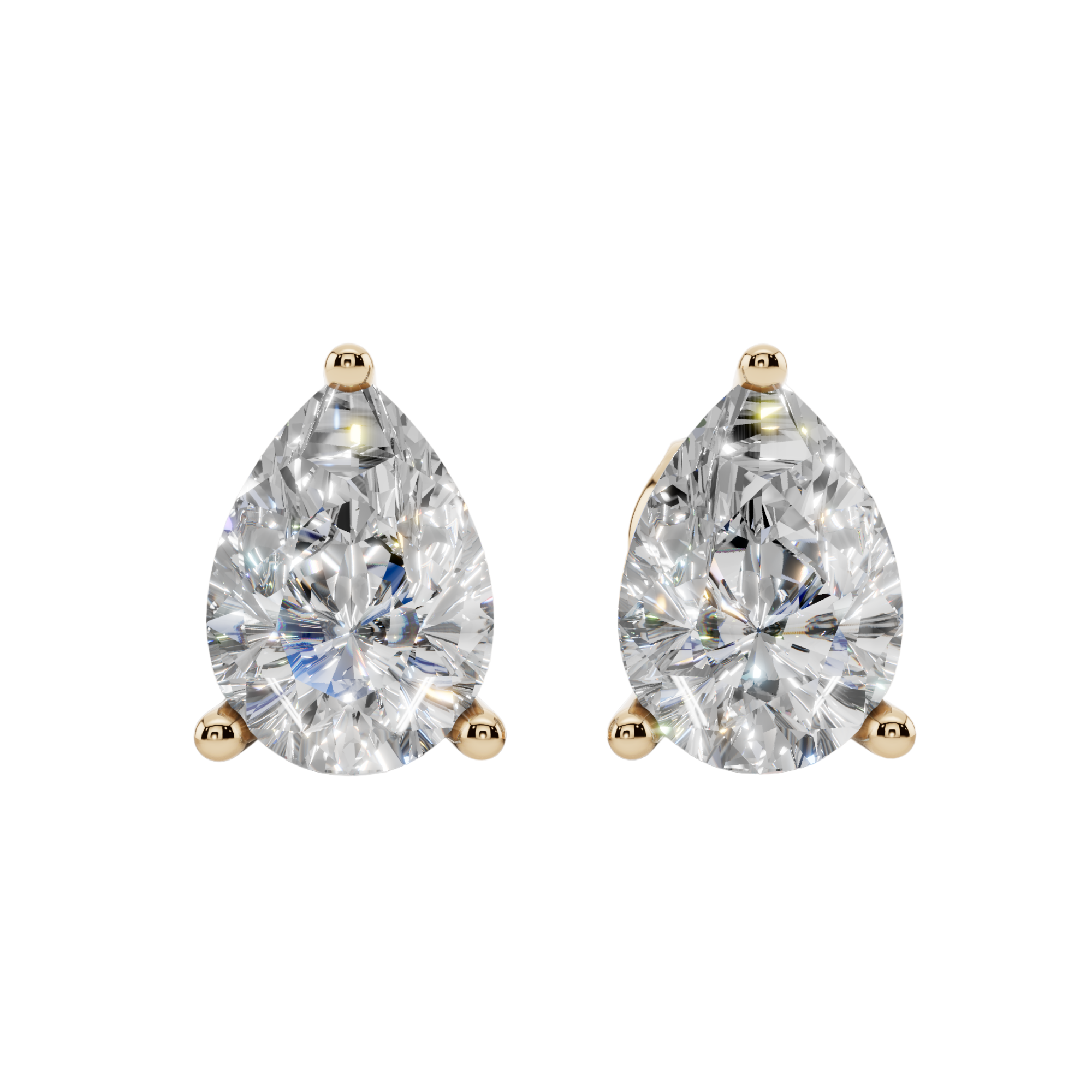 Graceful Pear Solitaire 925 Silver Studs | Velmé