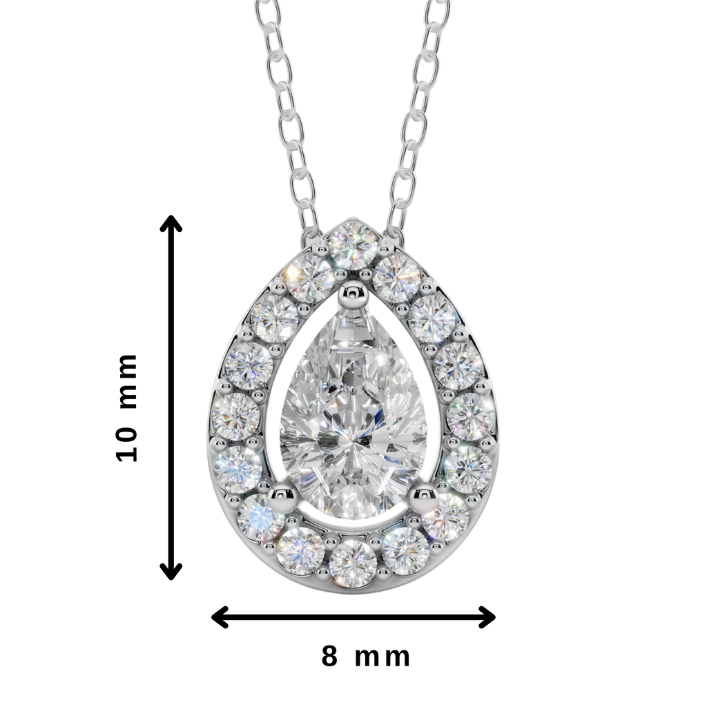 Halo Pear Pendant Necklace| Velmé