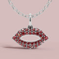 The Lips Charm 925 Pure Silver Necklace My Store