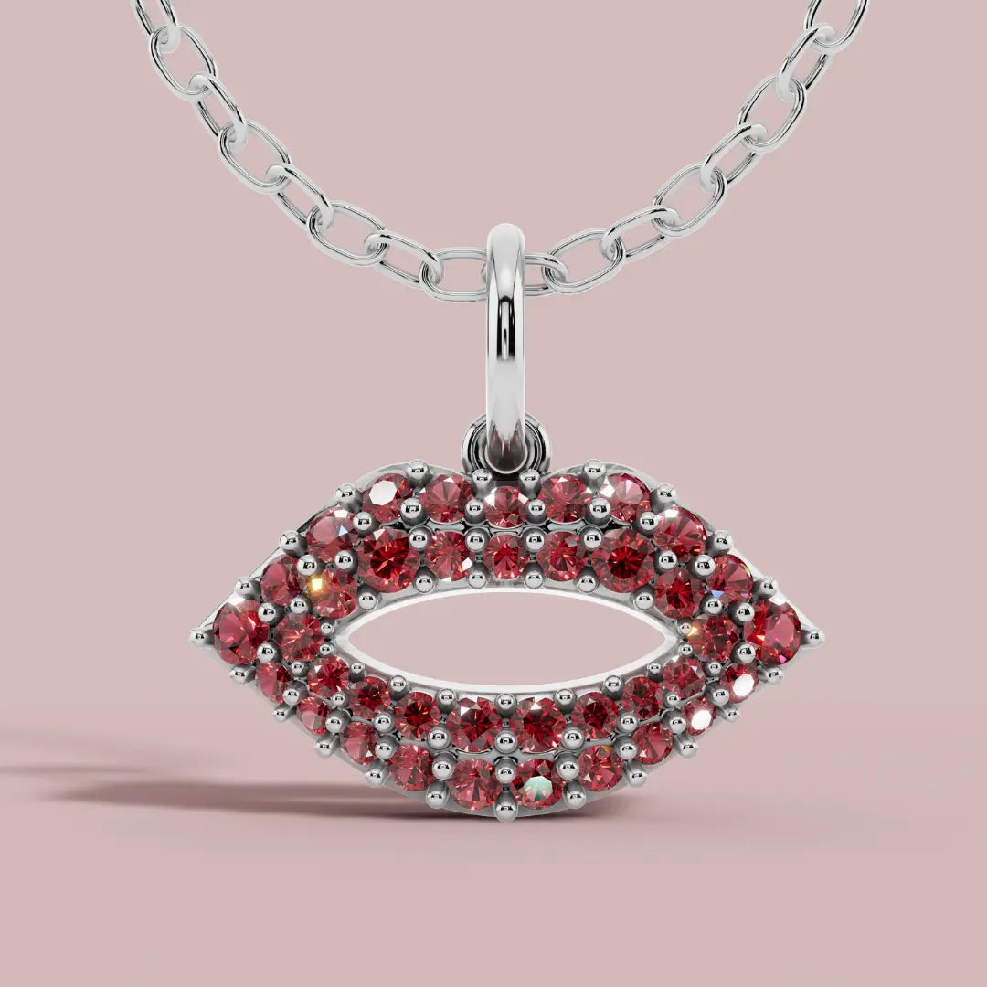 The Lips Charm 925 Pure Silver Necklace My Store