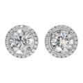 Queens Halo Solitaire Round Earrings | Velmé