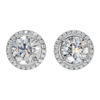 Queens Halo Solitaire Round Earrings | Velmé