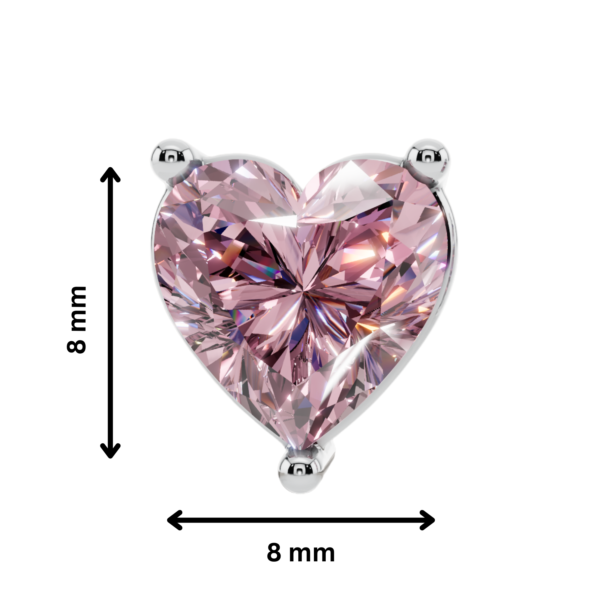 Blush Heart Solitaire Necklace Set | 925 Sterling Silver