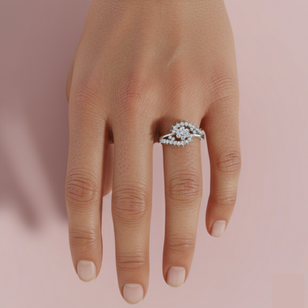 Twirl Bloom 925 Pure Silver Ring My Store