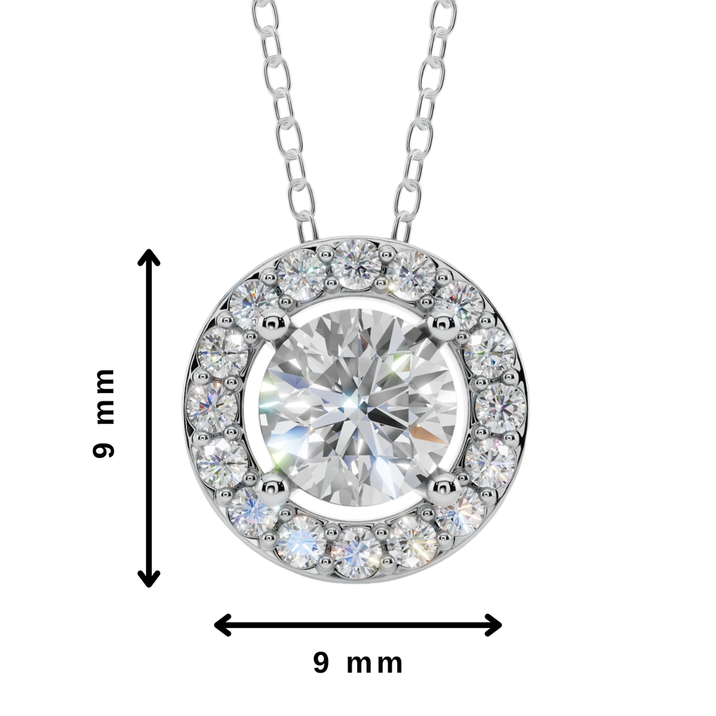 Halo Round Pendant Necklace | Velmé