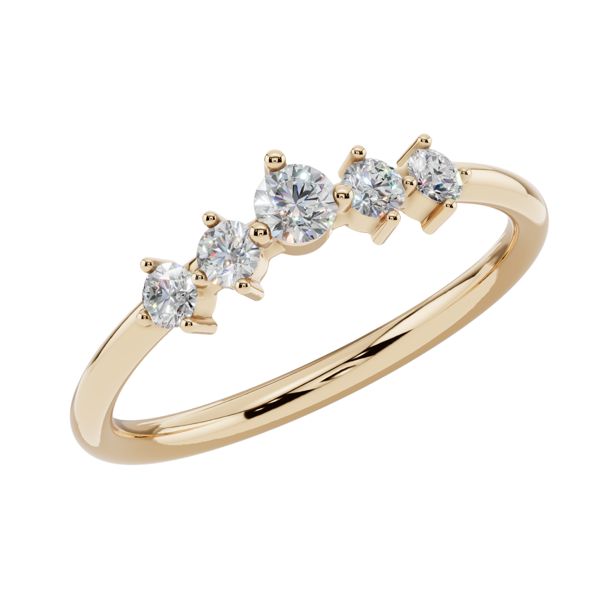 Aurora Five Stone Light Ring | 925 Sterling Silver | Velmé