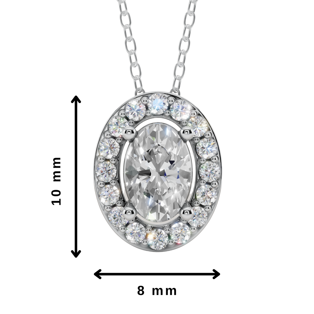 Halo Oval Pendant Necklace  | Velmé
