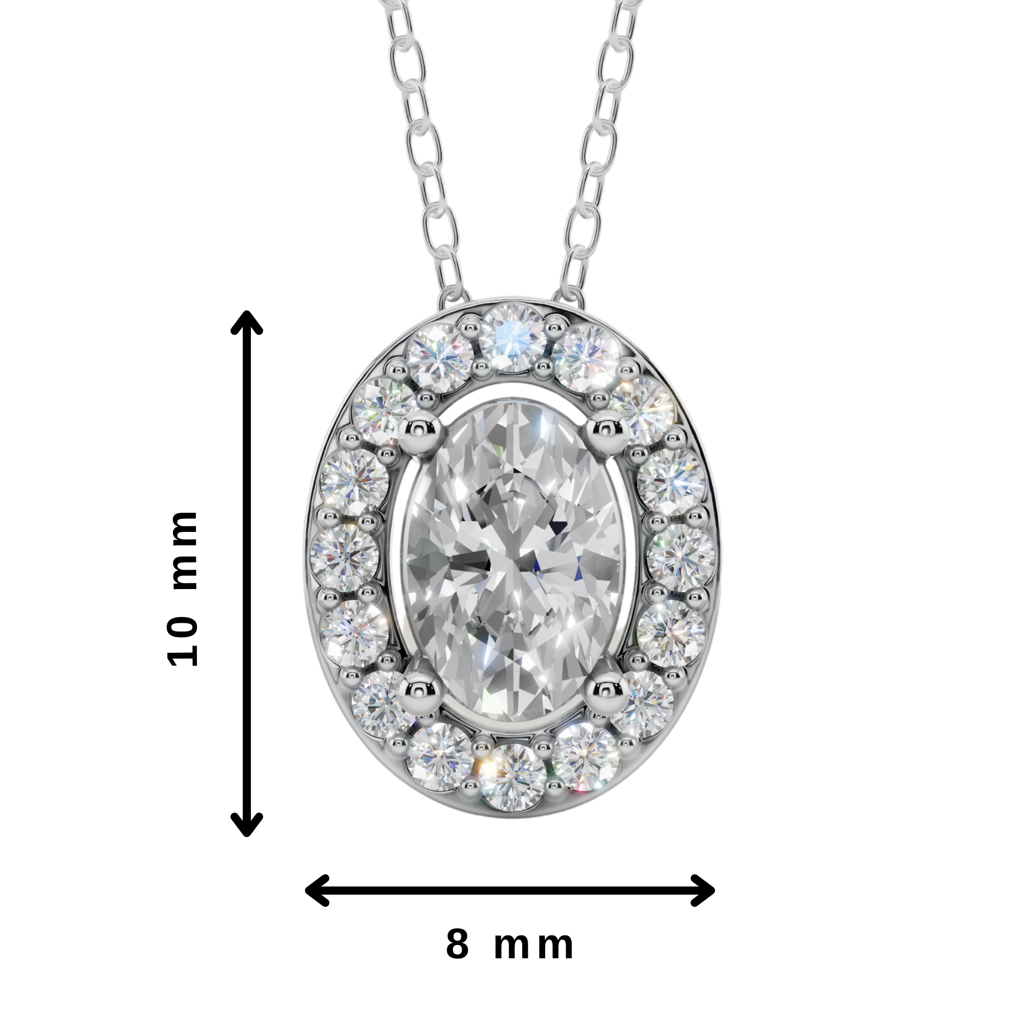 Halo Oval Pendant Necklace  | Velmé