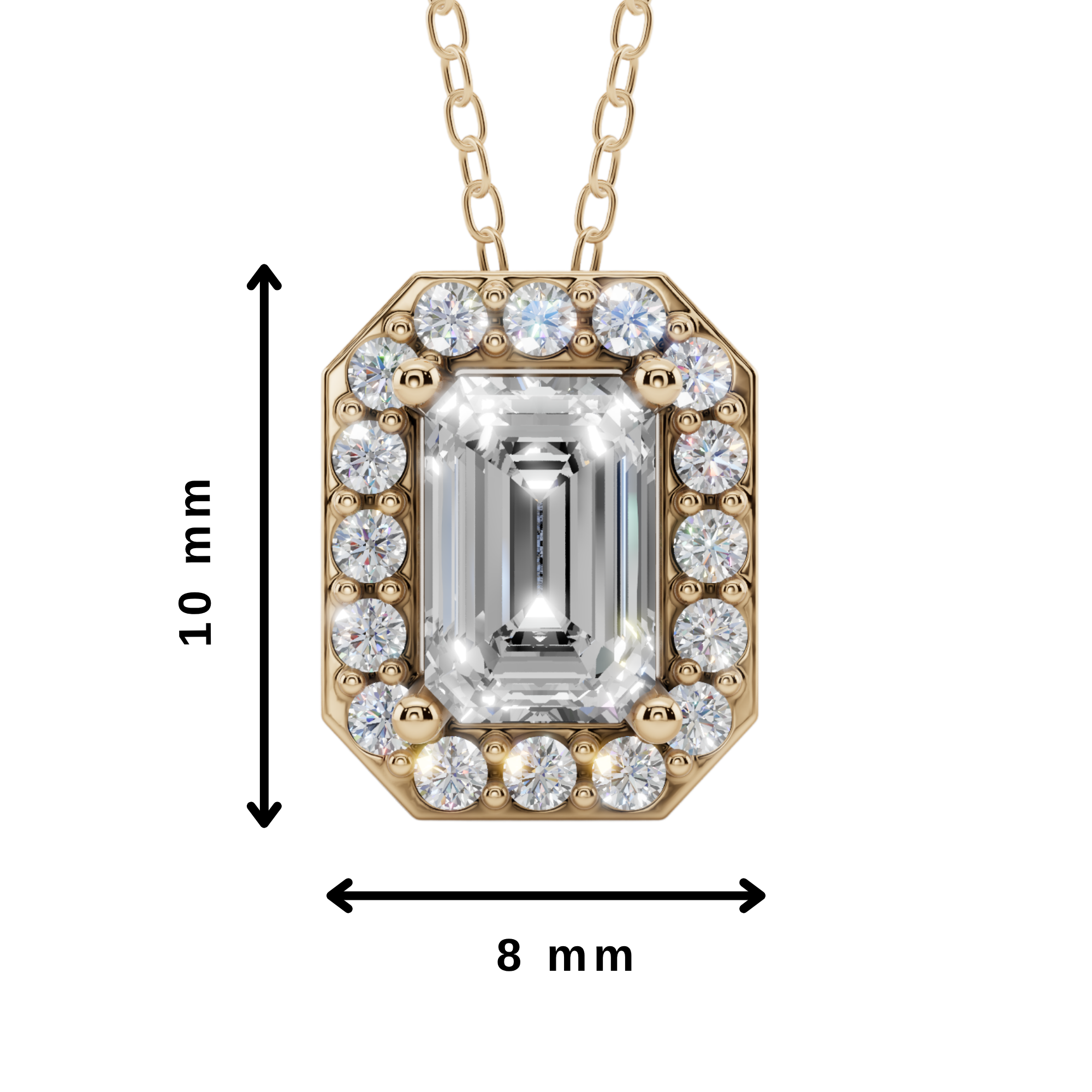 Halo Emerald Pendant Necklace | Velmé
