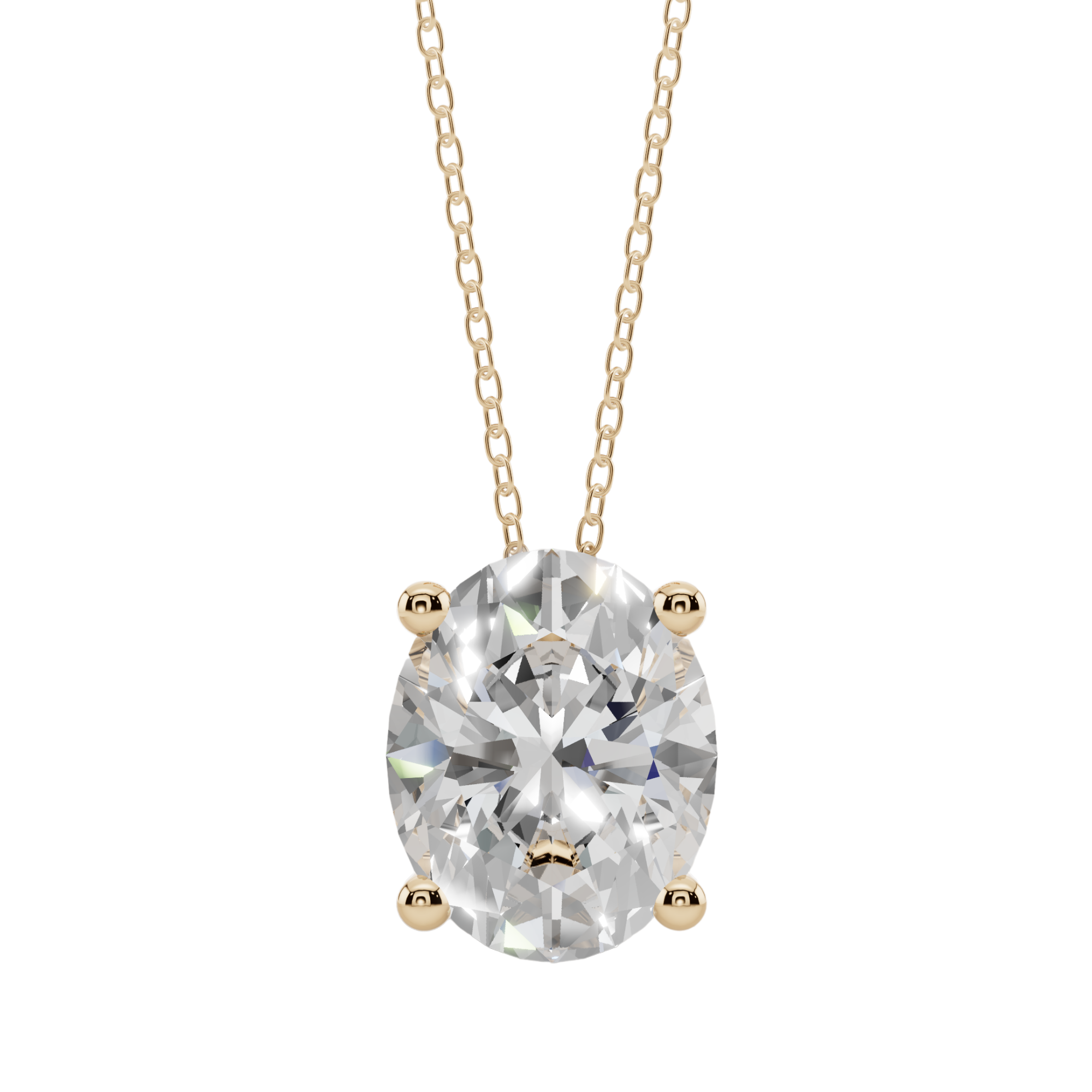 Radiant Oval Solitaire 925 Silver Necklace | Velmé