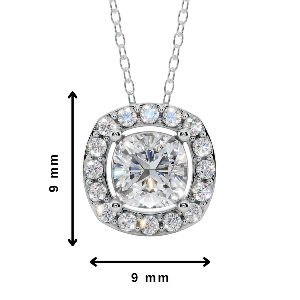 Halo Cushion Pendant Necklace| Velmé