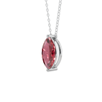 Red Marquise Solitaire 925 Silver Necklace | Velmé