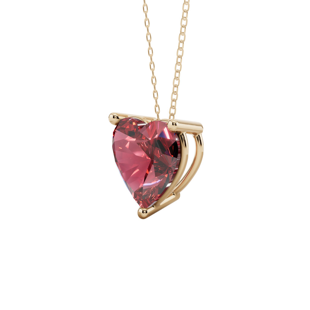 Red Heart Solitaire 925 Silver Necklace | Velmé