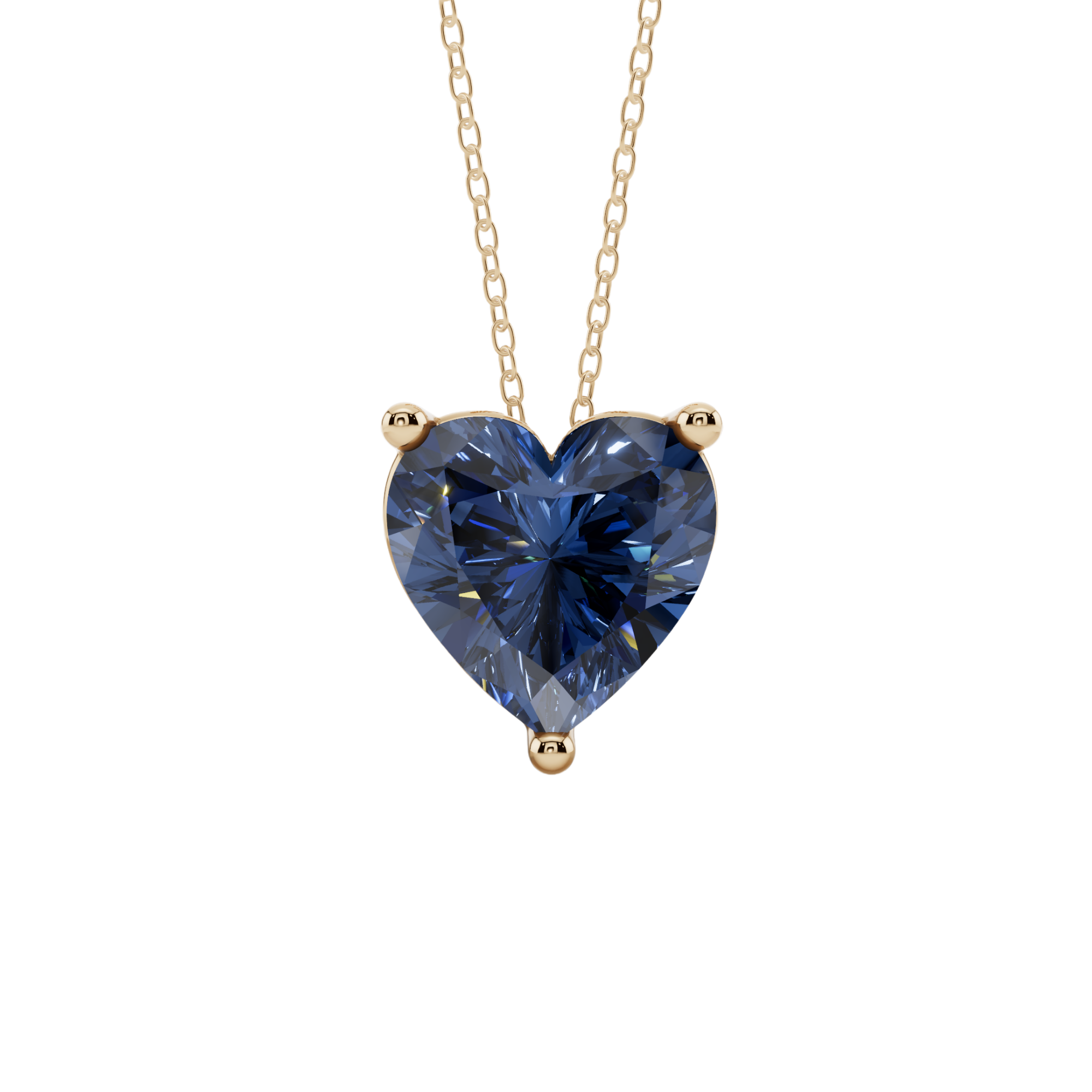 Blue Heart Solitaire 925 Silver Necklace | Velmé