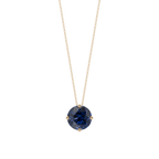 Blue Round Solitaire 925 Silver Necklace | Velmé