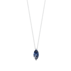 Blue Marquise Solitaire 925 Silver Necklace | Velmé